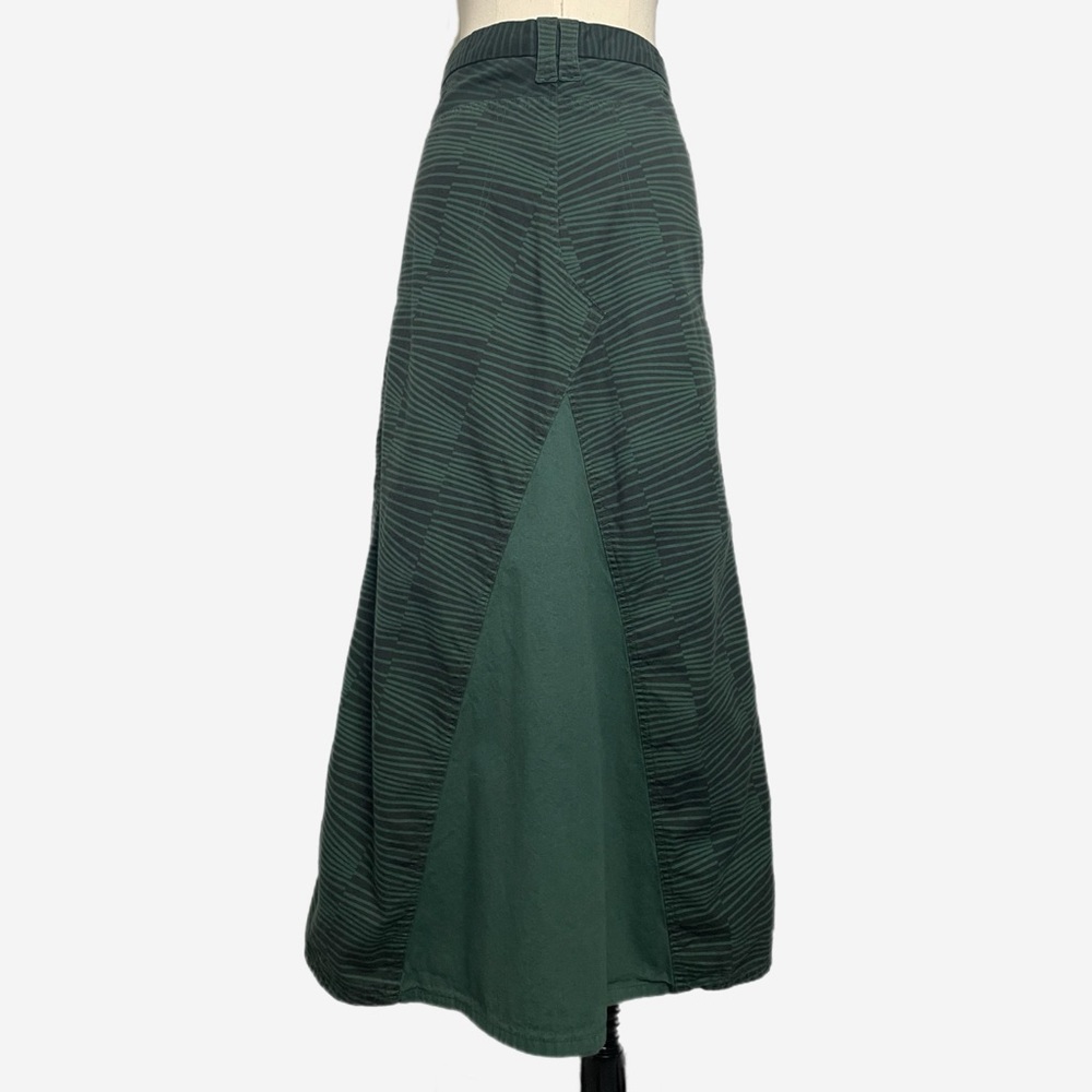 Vintage Y2K Custo Barcelona distressed low rise chino maxi skirt green stripe XS - Picture 5 of 10